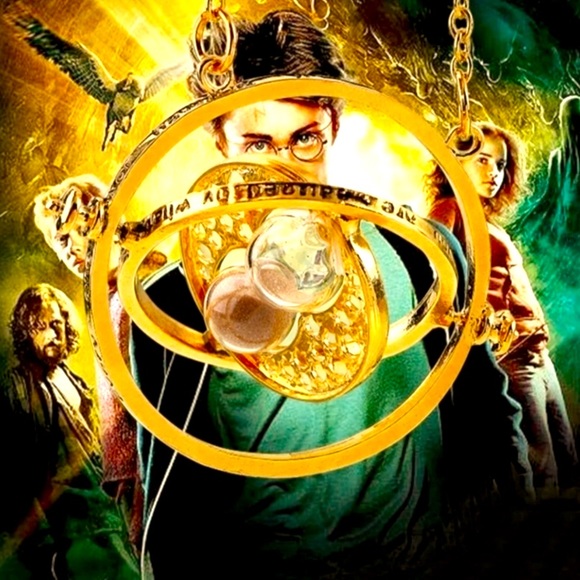 🪄⏳Magical Harry Potter Spinning Time Turner Necklace GOLD - Picture 2 of 14